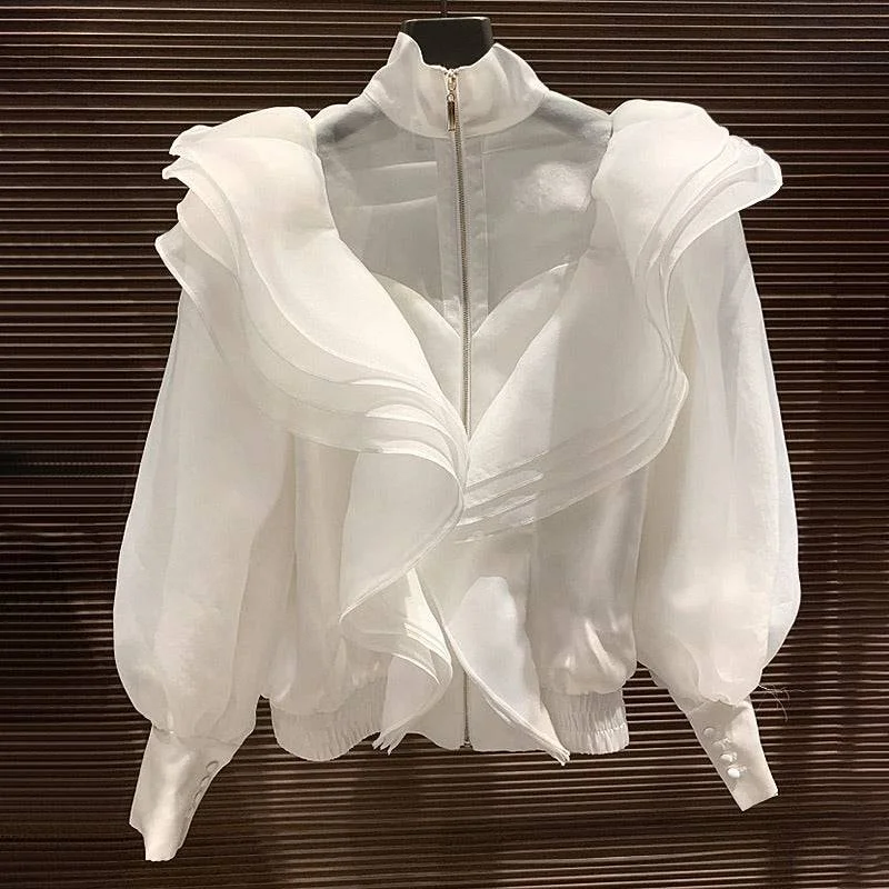 Weekend Savings Extravaganza Luxury Flared Detailed Blouse Jacket
