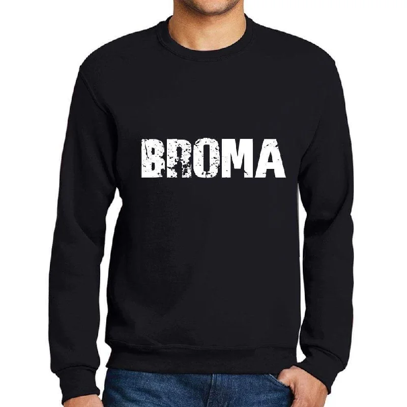 Exclusive Access Men's Printed Graphic Sweatshirt Popular Words BROMA Deep Black