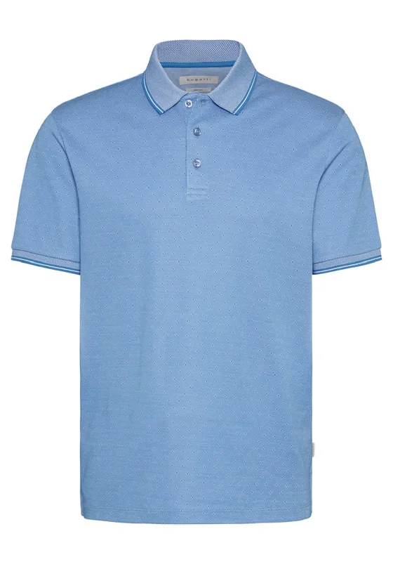 Shop and Save Bugatti Polo Short Sleeve Diamond Print Top, Blue