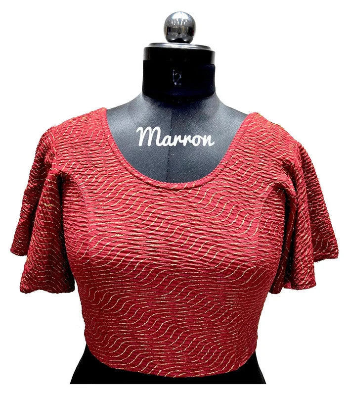 Low Price Women's Maroon Colour Foil Lining Readymade Blouse