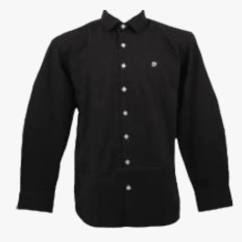 Weekend Specials to Enjoy Pierre Cardin Mens Plain Stretch Long Sleeve Shirt Black