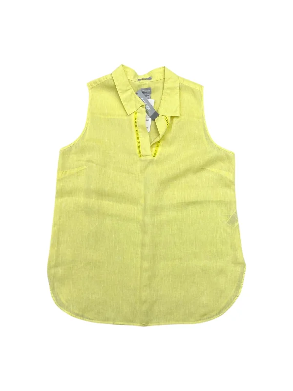 Final Clearance Top Sleeveless By Chicos In Yellow, Size: L