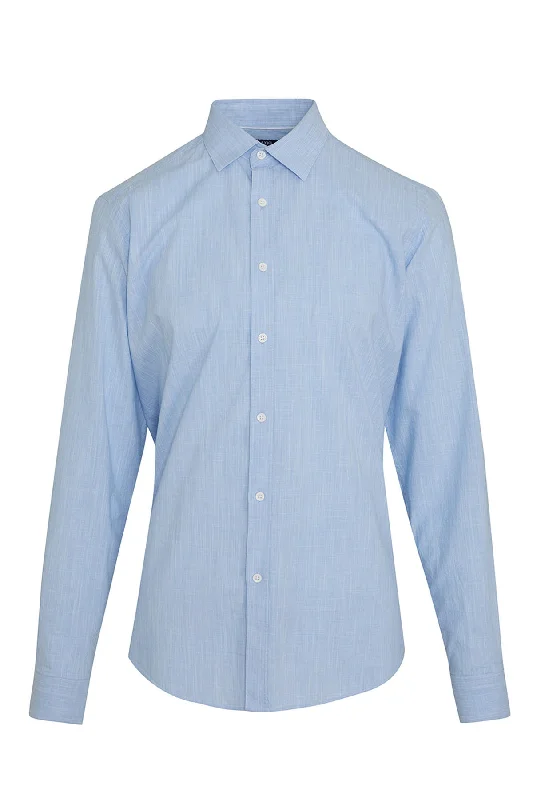 Weekend Discounts to Savor Slim Fit Long Sleeve 100% Cotton Light Blue Dress Shirt