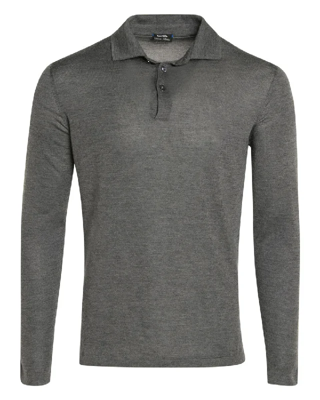 Charcoal Long Sleeve Polo