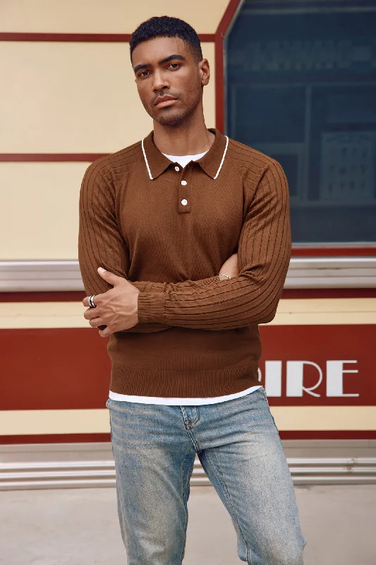 Reduced Price Men's Pullover Sweater Casual Raglan Sleeves Knit Polo Sweaters