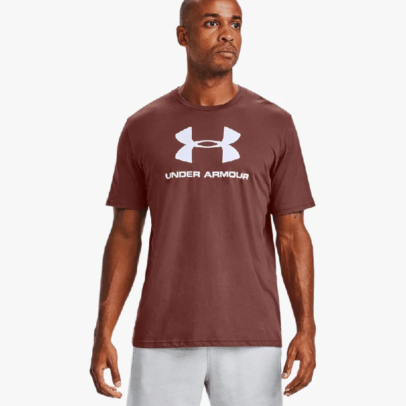 Under Armour Mens Sportstyle Logo Short Sleeve Tee Cinna Red / White