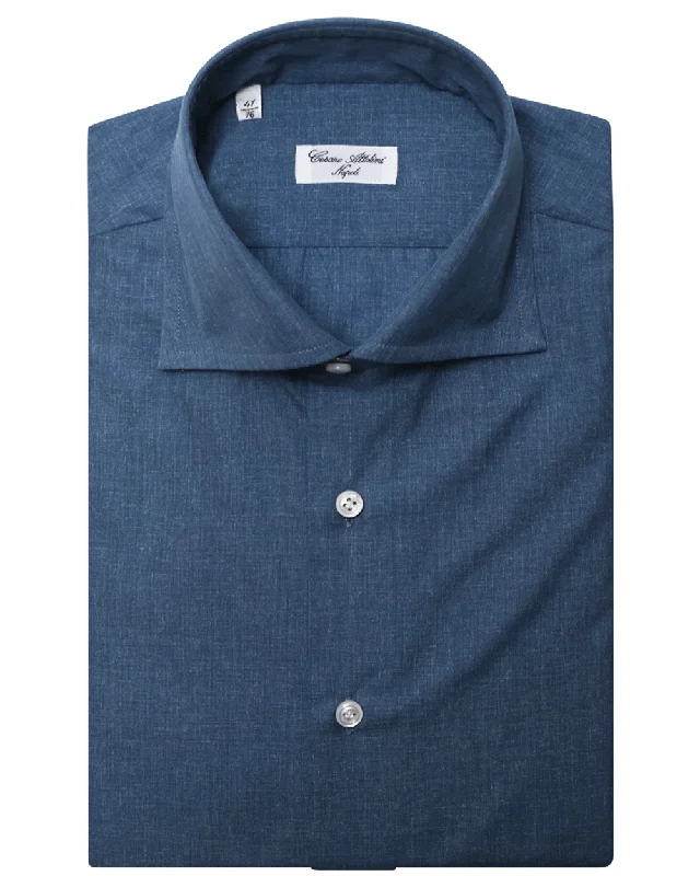 Big Deal Heathered Blue Cotton Dress Shirt