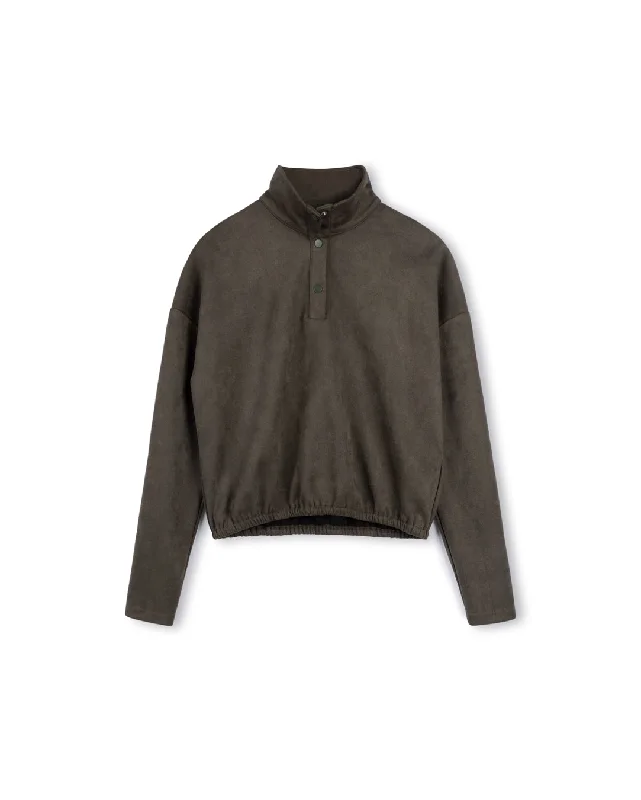 Act Fast Elastic Waist Mock Neck Top