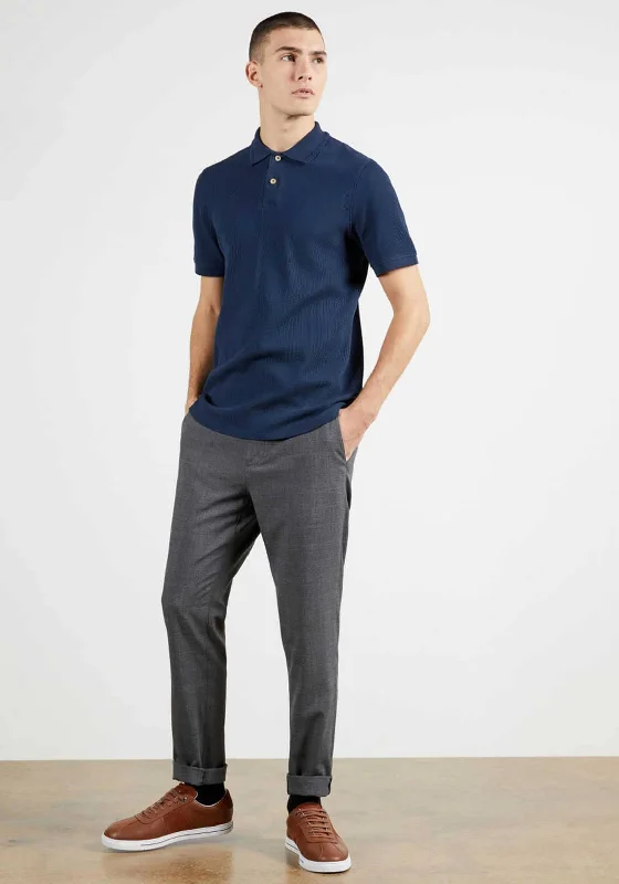 Price Drop Ted Baker Fushon Waffle Polo Shirt, Navy