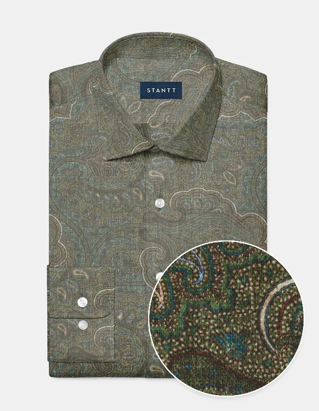 Weekend Savings Bonanza Turquoise and Brown Fancy Paisley Print