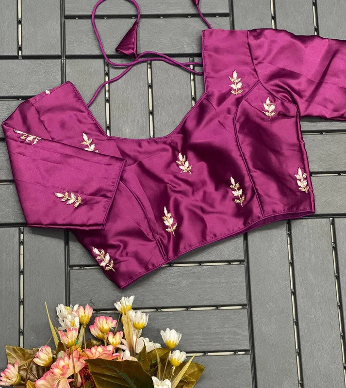 Weekend Discounts Worth Grabbing Women's Wine Colour Pure Silk Readymade Blouse