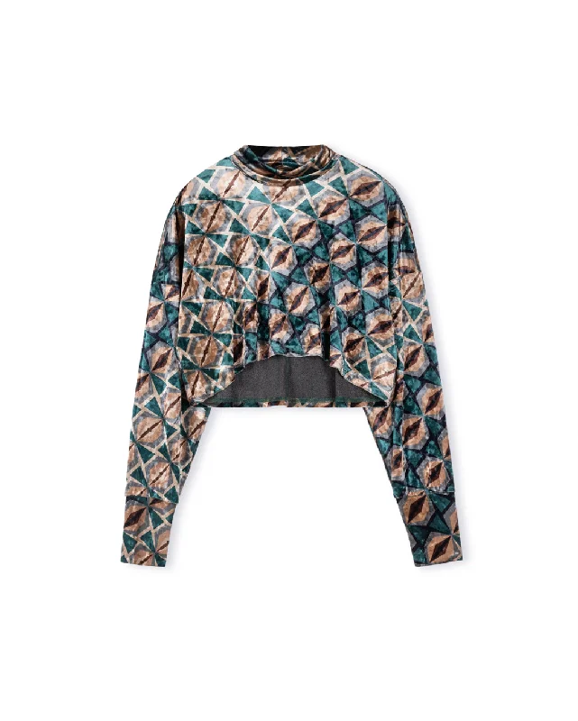 Weekend Bargains to Celebrate Velvet Printed Turtleneck