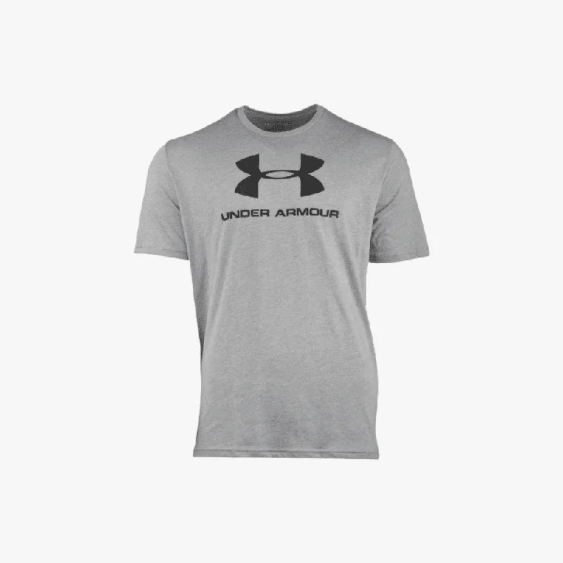 Under Armour Mens Sportstyle Logo Short Sleeve Tee Steel Light Heather/Black