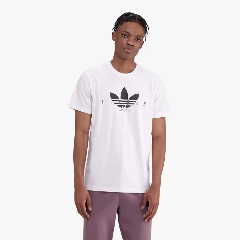 Time-Limited Offer Adidas Mens Trefoil Script Short Sleeve Tee White