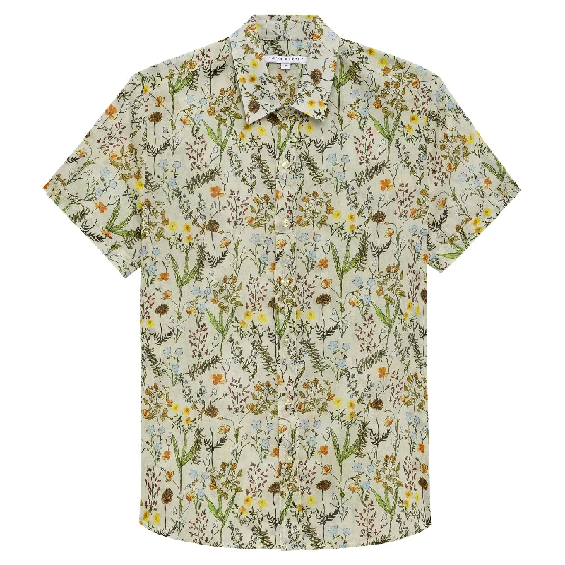 Must-Have Deals NEW RESORT '25- Wild Flowers Khaki Printed Biscayne Shirt