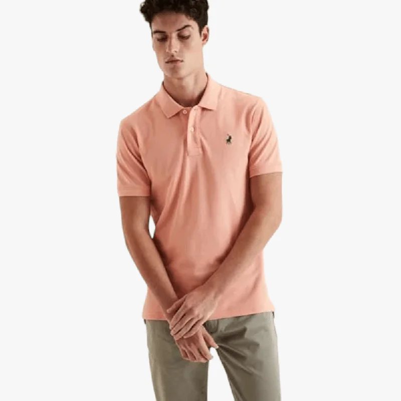 Early Access Polo Mens Plain Pique Short Sleeve Golfer Pink