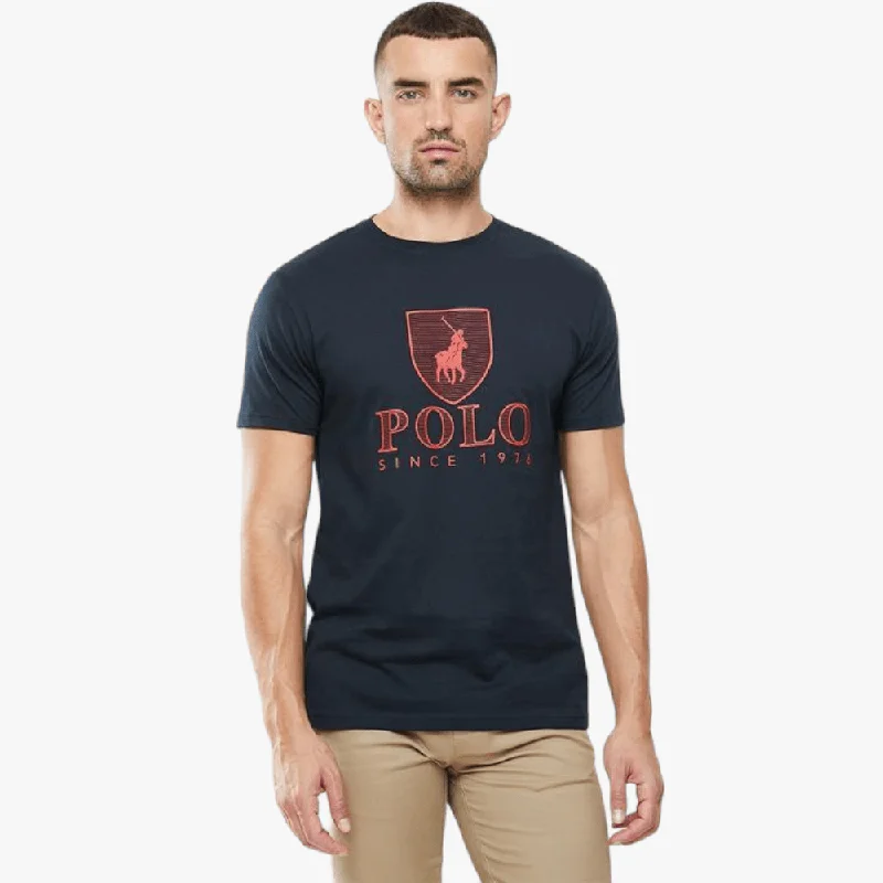 Polo Mens Cory Crest Crew Neck Short Sleeve Navy