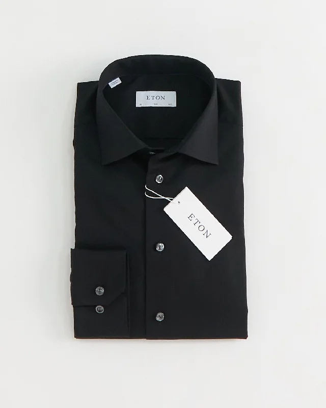 Signature Twill Black Slim Dress Shirt