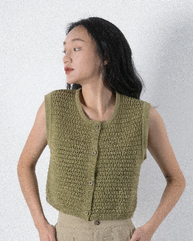 Year-End Sale Eco Hollow Knit Top (Green)