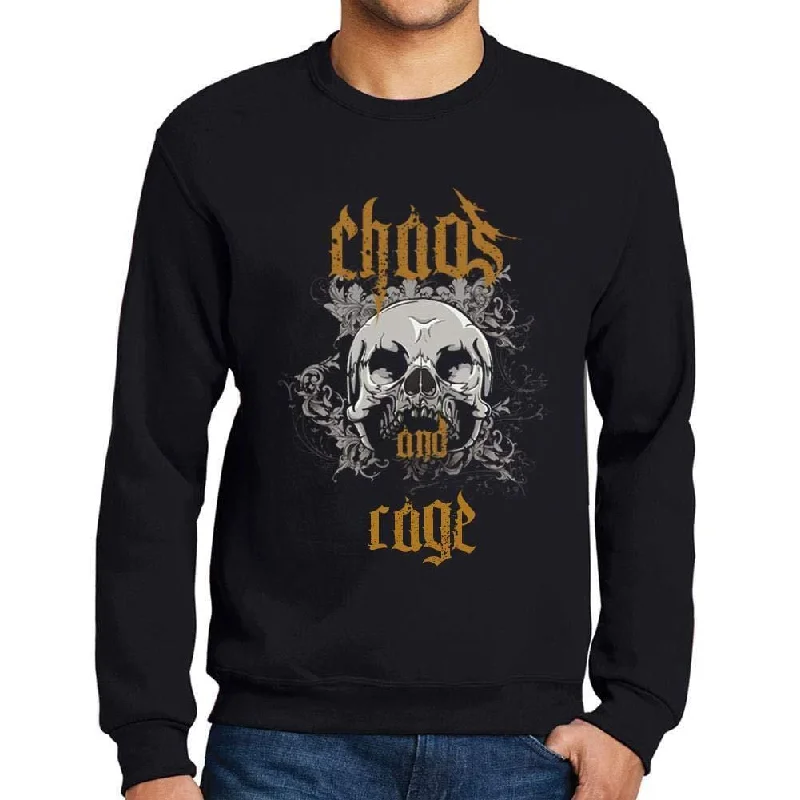 Ultrabasic - Homme Imprimé Graphique Sweat-Shirt Chaos and Rage Noir Profond