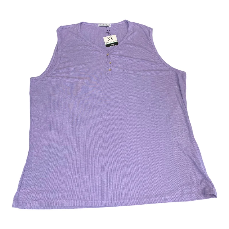Weekend Bargains to Celebrate Top Sleeveless By Cmc In Purple, Size: 4x