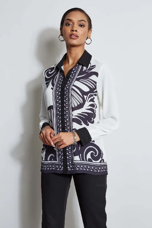 Exclusive Offer T-Tahari Paisley Scarf Print Shirt
