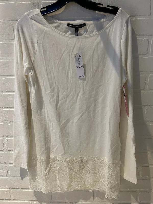 Top Pick Top Long Sleeve By White House Black Market In White, Size: M