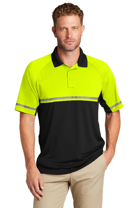 Special Discount CornerStone Mens Enhanced Visibility Moisture Wicking Short Sleeve Polo Shirt - Safety Yellow/Black