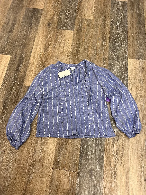 Weekend Discounts to Delight Blouse Long Sleeve By Evereve In Blue, Size: M