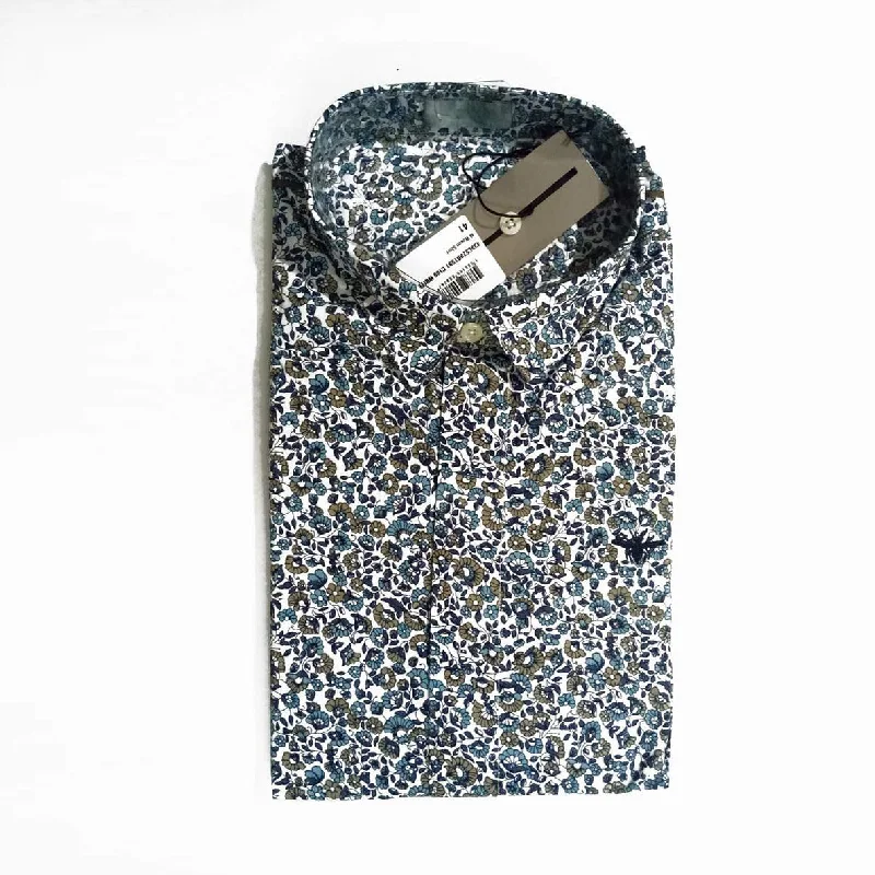 Stock Clearance D.I.O.R - Men Floral Print Long Sleeve Slim Fit Casual Shirt  DI511
