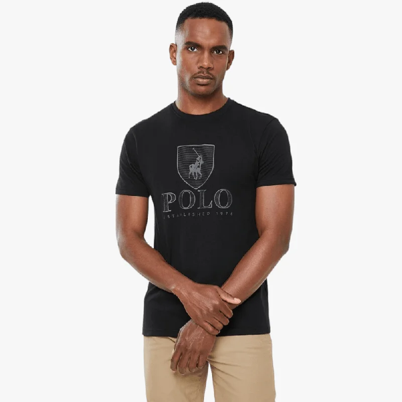 Polo Mens Cory Crest Crew Neck Short Sleeve Tee Black