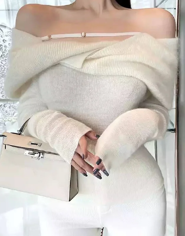 Weekend Offers That Sizzle Fuzzy Thin Sweater Knit Top