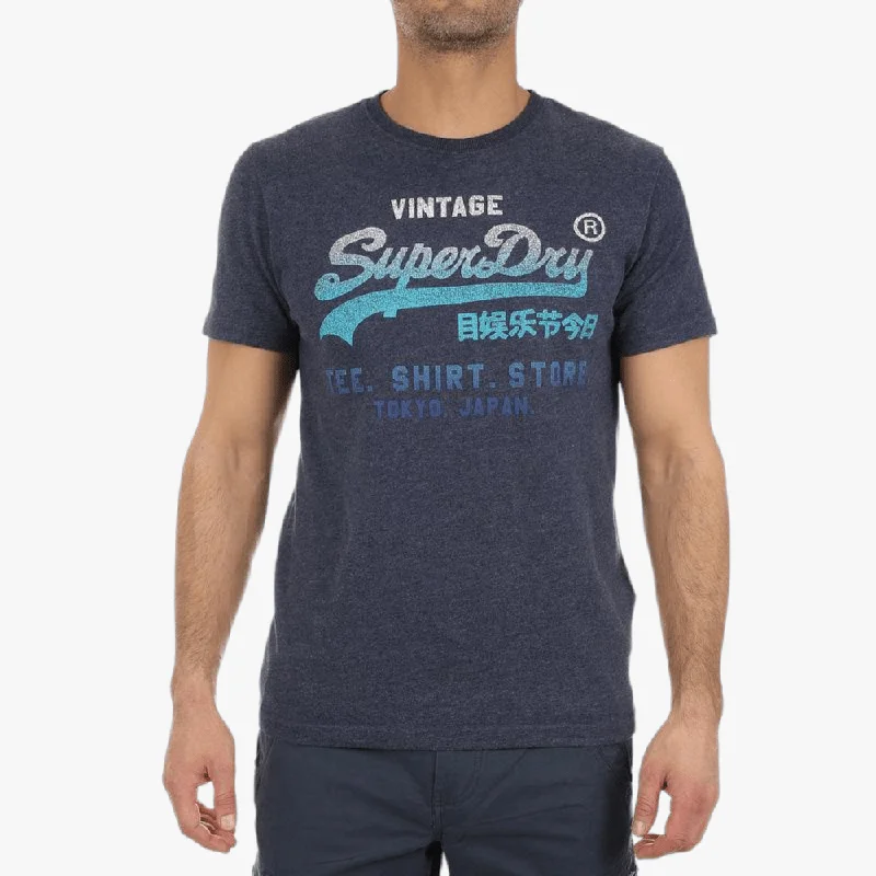 Special Buy Superdry Mens Vl Fade Short Sleeve Tee Blue Marl