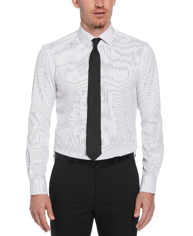 Slim Fit Button-Down Stretch Stripe Dress Shirt