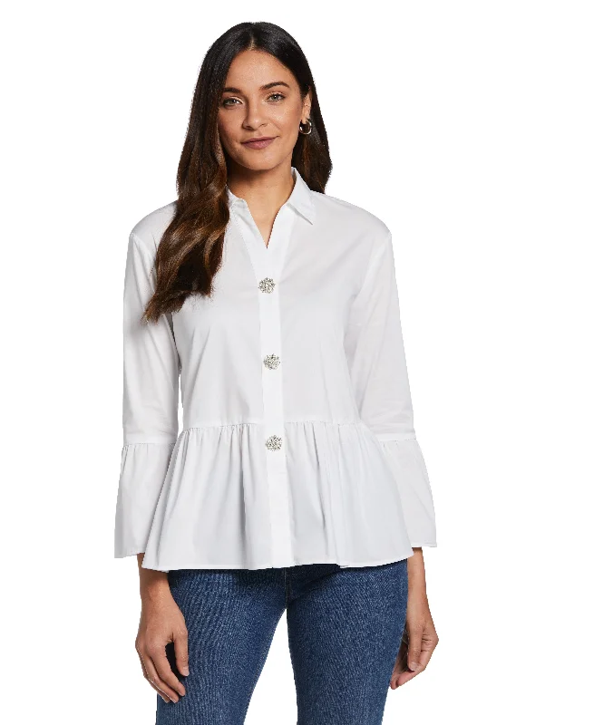 Instant Deal Petite Poplin Peplum Blouse