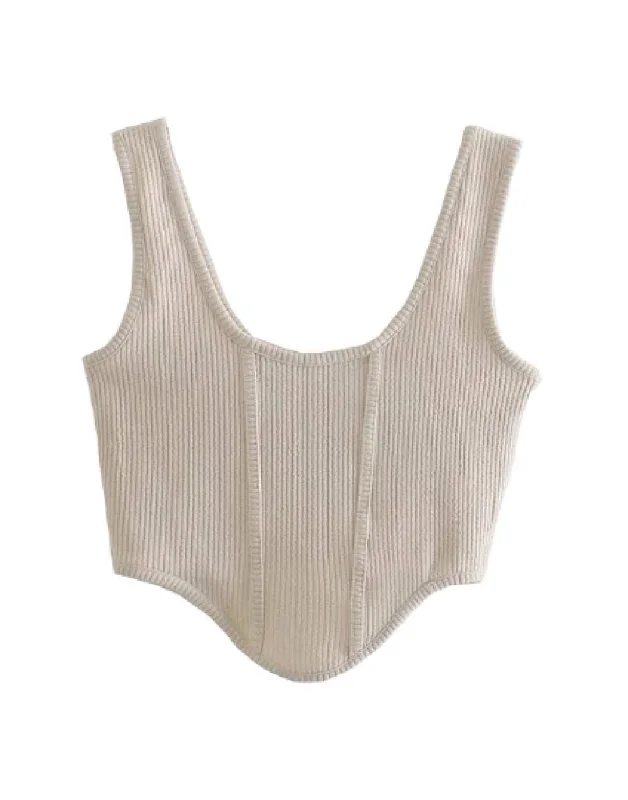 The Best Prices Knit Asymmetrical Crop Tank Top