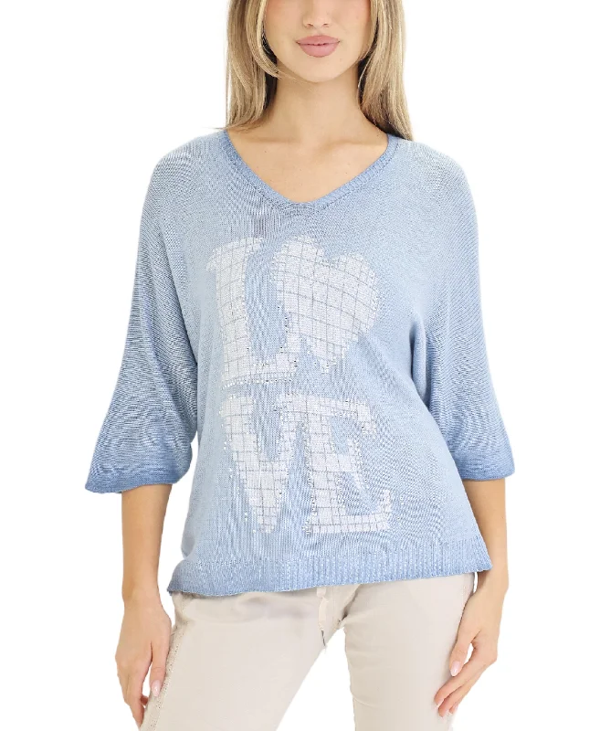 Flash Deal 'LOVE' Knit Top w/ Rhinestones