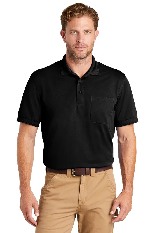 Reduced Prices CornerStone Mens Industrial Moisture Wicking Short Sleeve Polo Shirt w/ Pocket - Black
