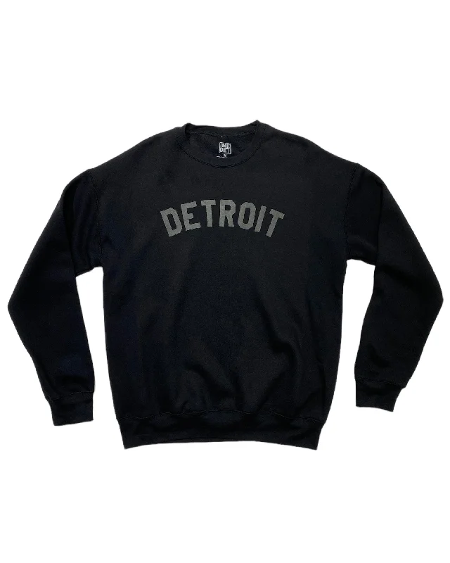 Ink Detroit Crewneck Sweatshirt - Black on Black