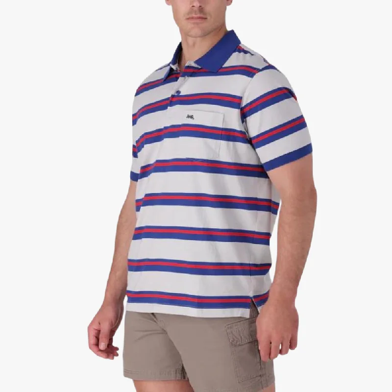 Discount Extravaganza Jeep Mens Yd Stripe Short Sleeve Golfer Lazuli Blue