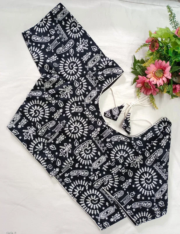 Weekend Specials to Indulge In Women's Black Colour Cotton Readymade Blouse