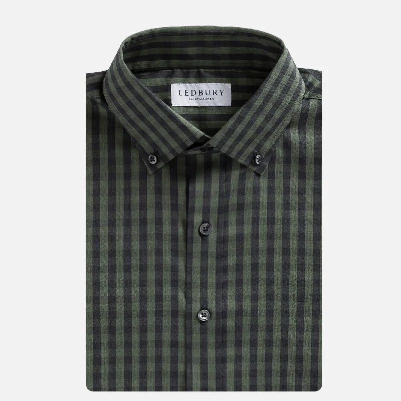 The Dark Green Bowen Stretch Gingham Custom Shirt