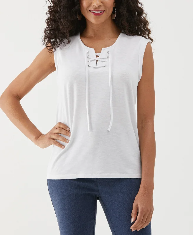 Major Deal Petite Lace-Up Tank Top