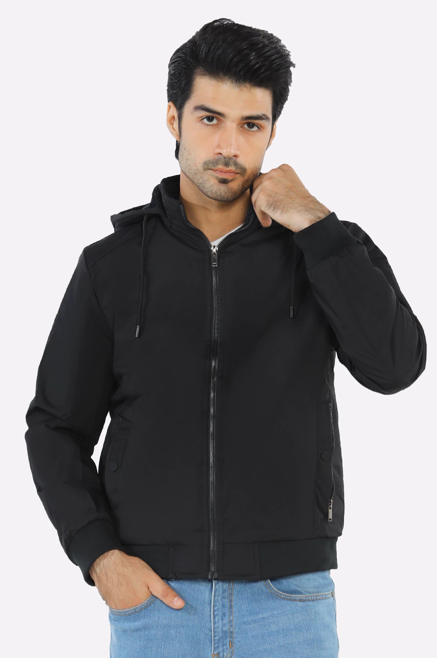 Men’s Black Detachable Hoodie