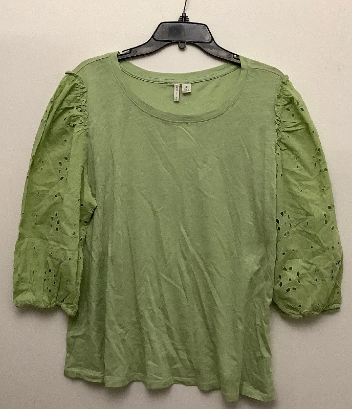 Weekend Bargains to Love Top Long Sleeve By Cato In Green, Size: Xl