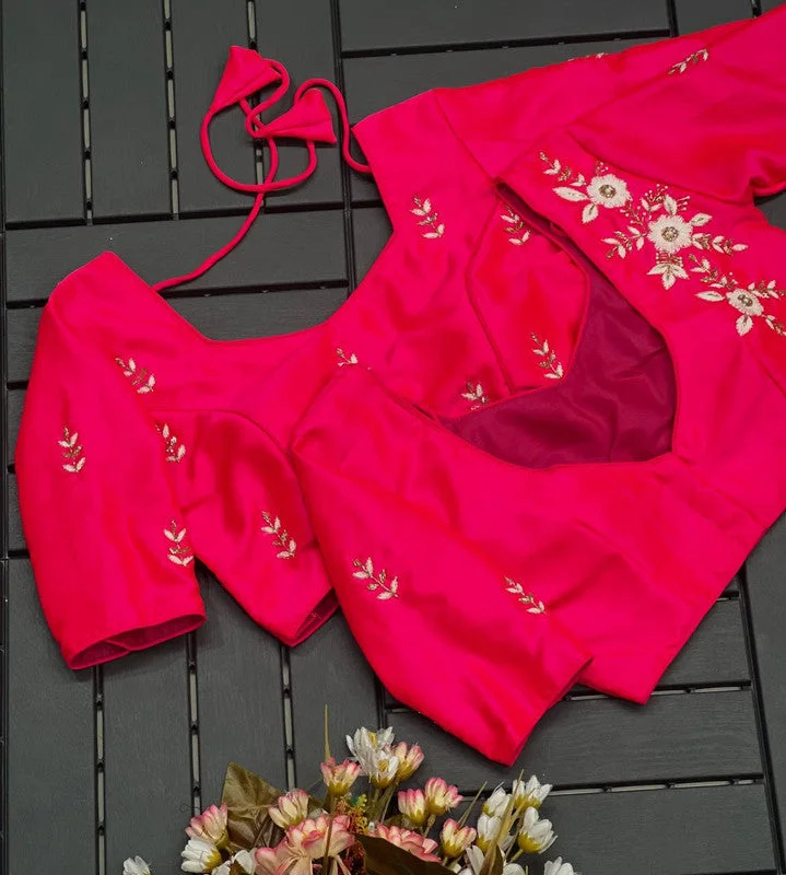 Weekend Offers You Can't Ignore Women's Rani Colour Pure Silk Readymade Blouse