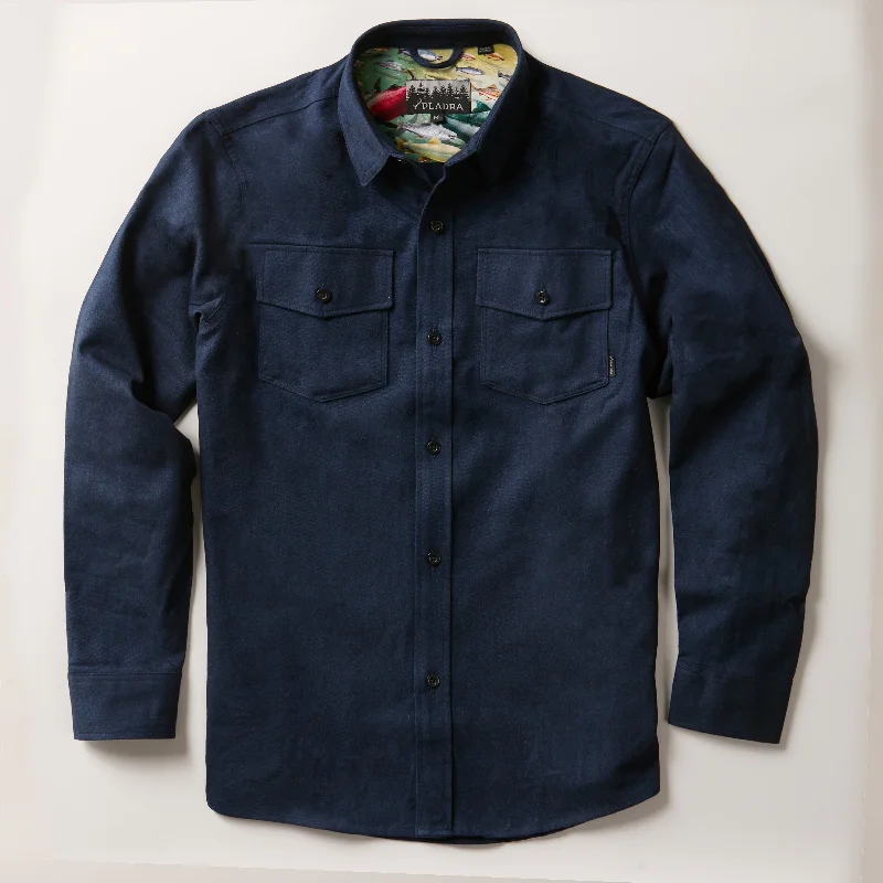 Men's Cascade Elite Flannel Shirt - Navy Blue Heather