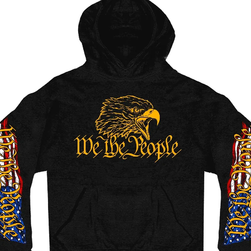 Limited Time Hot Leathers GMS4485 Men’s Black ‘We the People’ Hoodie with Pocket