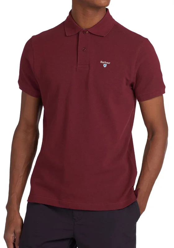 Deal Zone Barbour Tartan Pique Polo T-Shirt, Wine
