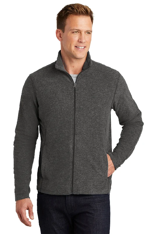 Deal of the Day Port Authority Mens Heather Pill Resistant Microfleece Full Zip Sweatshirt - Heather Charcoal Black Deal of the Day Port Authority Mens Heather Pill Resistant Microfleece Full Zip Sweatshirt - Heather Charcoal Black
